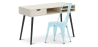 Buy Desk Table Wooden Design Scandinavian Style Viggo + Bistrot Metalix Chair New edition Light blue 60065 in the United Kingdom