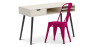 Buy Desk Table Wooden Design Scandinavian Style Viggo + Bistrot Metalix Chair New edition Fuchsia 60065 - in the UK