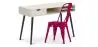 Buy Desk Table Wooden Design Scandinavian Style Viggo + Bistrot Metalix Chair New edition Fuchsia 60065 - in the UK