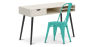 Buy Desk Table Wooden Design Scandinavian Style Viggo + Bistrot Metalix Chair New edition Pastel green 60065 in the United Kingdom