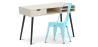 Buy Desk Table Wooden Design Scandinavian Style Viggo + Bistrot Metalix Chair New edition Aquamarine 60065 in the United Kingdom