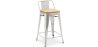 Buy Bar stool with small backrest  Bistrot Metalix industrial Metal and Light Wood - 60 cm - New Edition Steel 60125 at MyFaktory