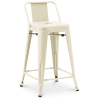 Buy Bar Stool with Backrest - Industrial Design - 60cm - New Edition - Metalix Cream 60126 - in the UK