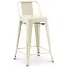 Buy Bar Stool with Backrest - Industrial Design - 60cm - New Edition - Metalix Cream 60126 - in the UK