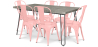 Buy Grey Hairpin 150x90 Dining Table + X6 Bistrot Metalix Chair Pastel orange 59924 - in the UK