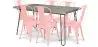 Buy Grey Hairpin 150x90 Dining Table + X6 Bistrot Metalix Chair Pastel orange 59924 - in the UK