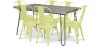 Buy Grey Hairpin 150x90 Dining Table + X6 Bistrot Metalix Chair Pastel yellow 59924 in the United Kingdom