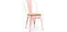 Buy Dining Chair Bistrot Metalix Industrial Metal and Light Wood - New Edition Pastel orange 60123 in the United Kingdom