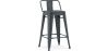 Buy Bar Stool with Backrest - Industrial Design - 60cm - New Edition - Metalix Dark grey 60126 in the United Kingdom