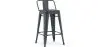 Buy Bar Stool with Backrest - Industrial Design - 60cm - New Edition - Metalix Dark grey 60126 with a guarantee