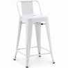 Buy Bar Stool with Backrest - Industrial Design - 60cm - New Edition - Metalix White 60126 in the United Kingdom