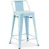 Buy Bar Stool with Backrest - Industrial Design - 60cm - New Edition - Metalix Light blue 60126 - in the UK