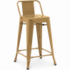 Buy Bar Stool with Backrest - Industrial Design - 60cm - New Edition - Metalix Gold 60126 home delivery