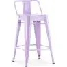 Buy Bar Stool with Backrest - Industrial Design - 60cm - New Edition - Metalix Pastel Purple 60126 in the United Kingdom