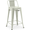 Buy Bar Stool with Backrest - Industrial Design - 60cm - New Edition - Metalix Pale green 60126 in the United Kingdom
