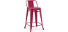 Buy Bar Stool with Backrest - Industrial Design - 60cm - New Edition - Metalix Fuchsia 60126 in the United Kingdom