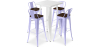 Buy White Bar Table + X4 Bar Stools Set Bistrot Metalix Industrial Design Metal and Dark Wood - New Edition Lavander 60130 in the United Kingdom