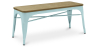 Buy Bench Bistrot Metalix Industrial Metal and Light Wood - New Edition Light blue 60131 - prices