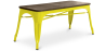 Buy Bench Bistrot Metalix Industrial Metal and Dark Wood - New Edition Yellow 60132 - in the UK
