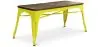 Buy Bench Bistrot Metalix Industrial Metal and Dark Wood - New Edition Yellow 60132 - in the UK