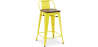 Buy Bar stool with small backrest  Bistrot Metalix industrial Metal and Dark Wood - 60 cm - New Edition Yellow 60133 - in the UK