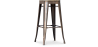 Buy Bar stool Bistrot Metalix industrial Metal and Dark Wood - 76 cm - New Edition Metallic bronze 60137 in the United Kingdom
