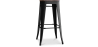 Buy Bar stool Bistrot Metalix industrial Metal and Dark Wood - 76 cm - New Edition Black 60137 - in the UK
