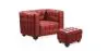 Buy Lukus Armchair with Matching Ottoman - Premium Leather Cognac 13187 at MyFaktory