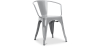 Buy Dining Chair with armrest Bistrot Metalix industrial Metal - New Edition Light grey 60140 - in the UK