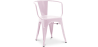 Buy Dining Chair with armrest Bistrot Metalix industrial Metal - New Edition Pastel pink 60140 - in the UK