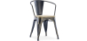 Buy Dining Chair with armrest Bistrot Metalix industrial Metal and Light Wood - New Edition Metallic bronze 60143 - in the UK