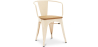 Buy Dining Chair with armrest Bistrot Metalix industrial Metal and Light Wood - New Edition Cream 60143 in the United Kingdom