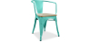 Buy Dining Chair with armrest Bistrot Metalix industrial Metal and Light Wood - New Edition Pastel green 60143 - in the UK