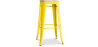 Buy Bar stool Bistrot Metalix industrial Metal and Light Wood - 76 cm - New Edition Yellow 60144 in the United Kingdom