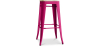 Buy Bar stool Bistrot Metalix industrial Metal and Light Wood - 76 cm - New Edition Fuchsia 60144 - in the UK