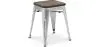 Buy Industrial Design Bar Stool - Wood & Steel - 45cm - New Edition - Metalix Steel 60145 - in the UK