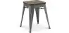 Buy Industrial Design Bar Stool - Wood & Steel - 45cm - New Edition - Metalix Dark grey 60145 in the United Kingdom