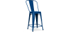 Buy Bar stool with backrest Bistrot Metalix industrial Metal - 60 cm - New Edition Dark blue 60146 in the United Kingdom