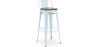 Buy Bar stool with small backrest  Bistrot Metalix industrial Metal and Dark Wood - 76 cm - New Edition Light blue 60150 in the United Kingdom