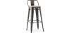 Buy Bar stool with small backrest Bistrot Metalix industrial Metal and Light Wood - 76 cm - New Edition Metallic bronze 60152 - in the UK