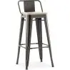 Buy Bar Stool with Backrest - Industrial Design - Wood & Steel - 76cm - New Edition - Metalix Metallic bronze 60152 - prices