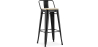 Buy Bar stool with small backrest Bistrot Metalix industrial Metal and Light Wood - 76 cm - New Edition Black 60152 home delivery
