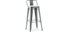 Buy Bar stool with small backrest Bistrot Metalix industrial Metal and Light Wood - 76 cm - New Edition Industriel 60152 - in the UK