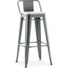 Buy Bar stool with small backrest Bistrot Metalix industrial Metal and Light Wood - 76 cm - New Edition Industriel 60152 - in the UK
