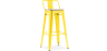 Buy Bar stool with small backrest Bistrot Metalix industrial Metal and Light Wood - 76 cm - New Edition Yellow 60152 - prices