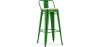 Buy Bar stool with small backrest Bistrot Metalix industrial Metal and Light Wood - 76 cm - New Edition Green 60152 at MyFaktory