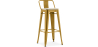 Buy Bar stool with small backrest Bistrot Metalix industrial Metal and Light Wood - 76 cm - New Edition Gold 60152 at MyFaktory
