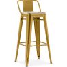 Buy Bar stool with small backrest Bistrot Metalix industrial Metal and Light Wood - 76 cm - New Edition Gold 60152 in the United Kingdom
