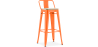 Buy Bar stool with small backrest Bistrot Metalix industrial Metal and Light Wood - 76 cm - New Edition Orange 60152 in the United Kingdom