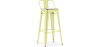 Buy Bar stool with small backrest Bistrot Metalix industrial Metal and Light Wood - 76 cm - New Edition Pastel yellow 60152 at MyFaktory